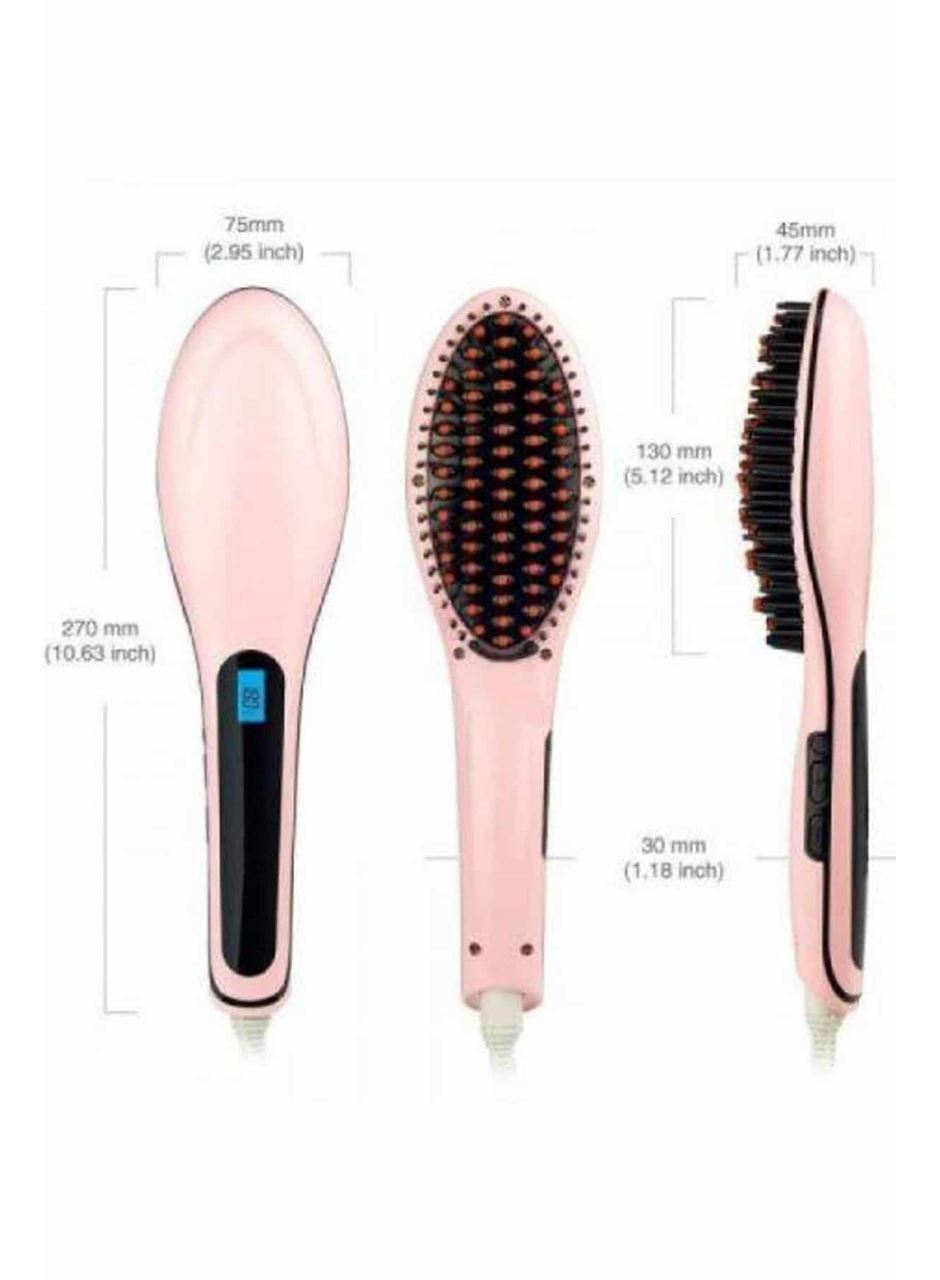 Elektrikli Saç Düzleştirici Tarak Saç Düzleştirici Fırça Sıkı Dişli Pembe
