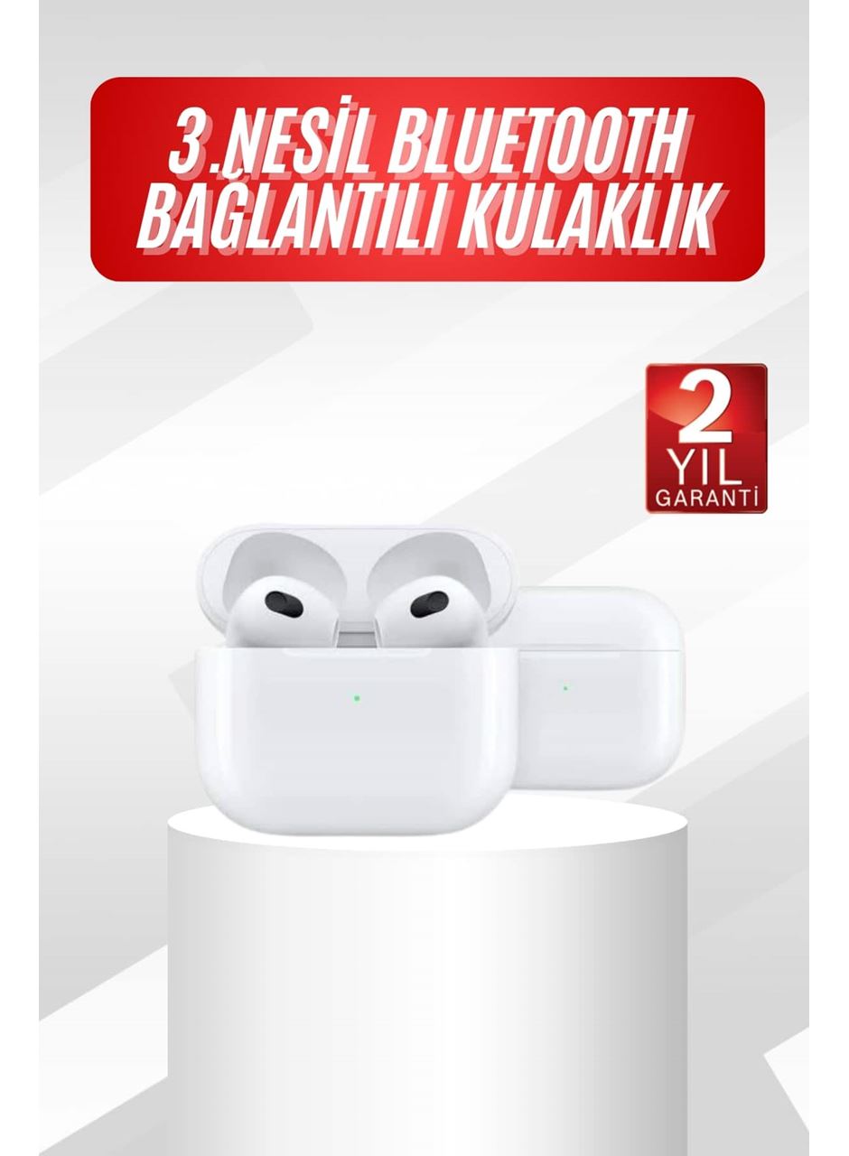 3.Nesil İOS Android Uyumlu Bluetooth 5.0 Beyaz Çağrı Cevaplama