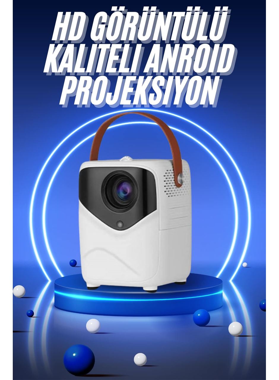 HD Ayaklı Portatif Projeksiyon Cihazı Bluetooth Wifi Akıllı Android İşlemcili