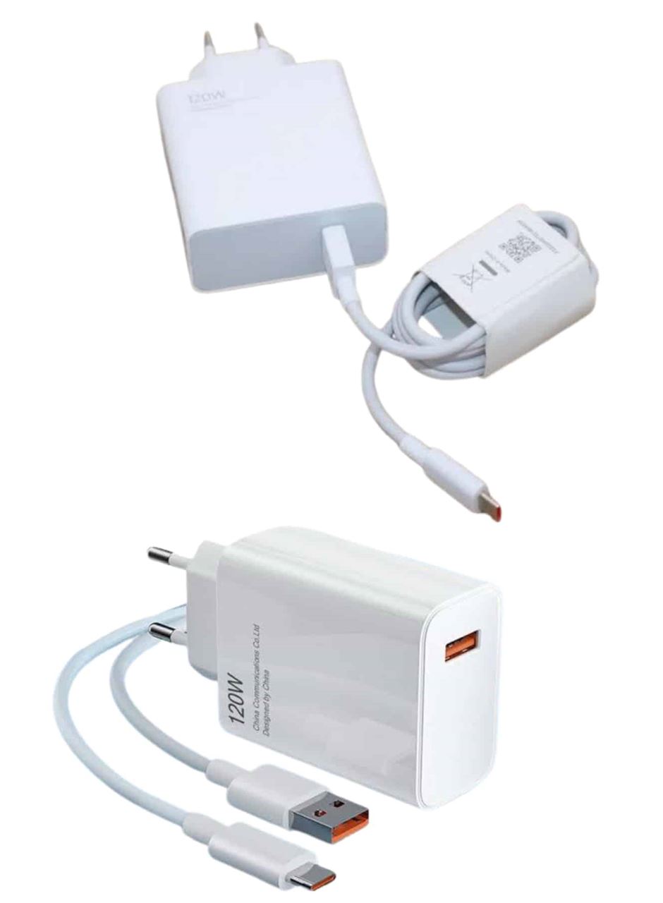 120 Watt Turbo Hızlı Şarj Aleti Seti Hızlı Şarj Adaptörü Beyaz