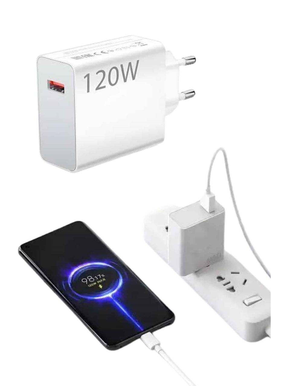 Type C Yüksek Hızlı Şarj Aleti Beyaz 120W Ultra Uzun Ömürlü