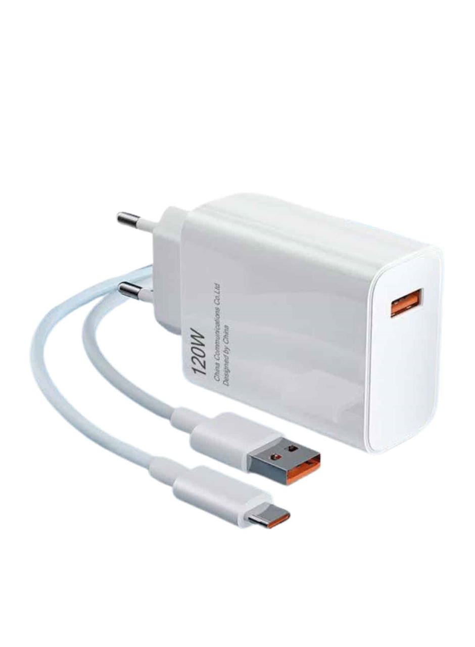 Type C Yüksek Hızlı Şarj Aleti Beyaz 120W Ultra Uzun Ömürlü