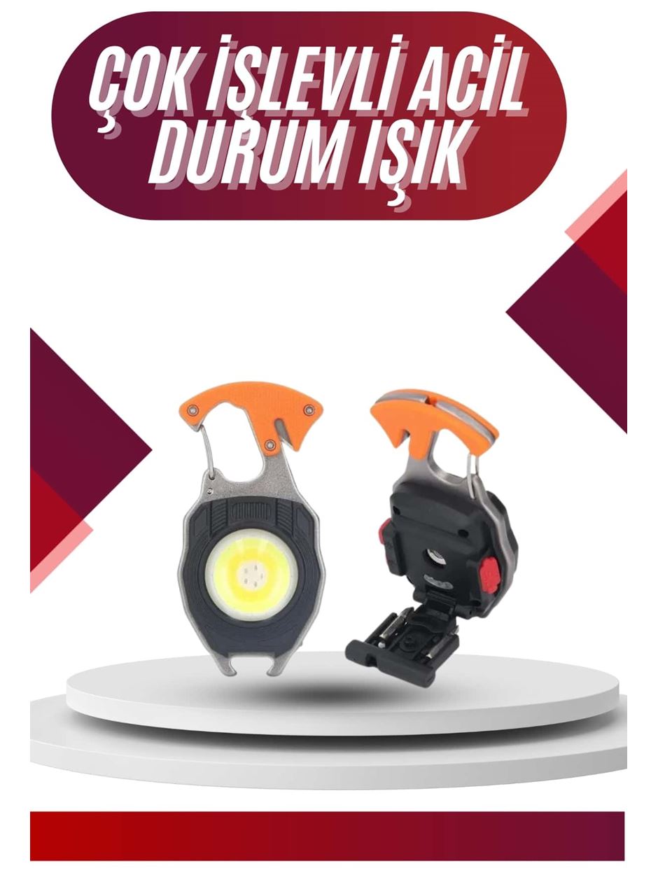 7 Modlu Mini Led Lamba Anahtarlık USB Şarjlı Kamp İçin Taşınabilir