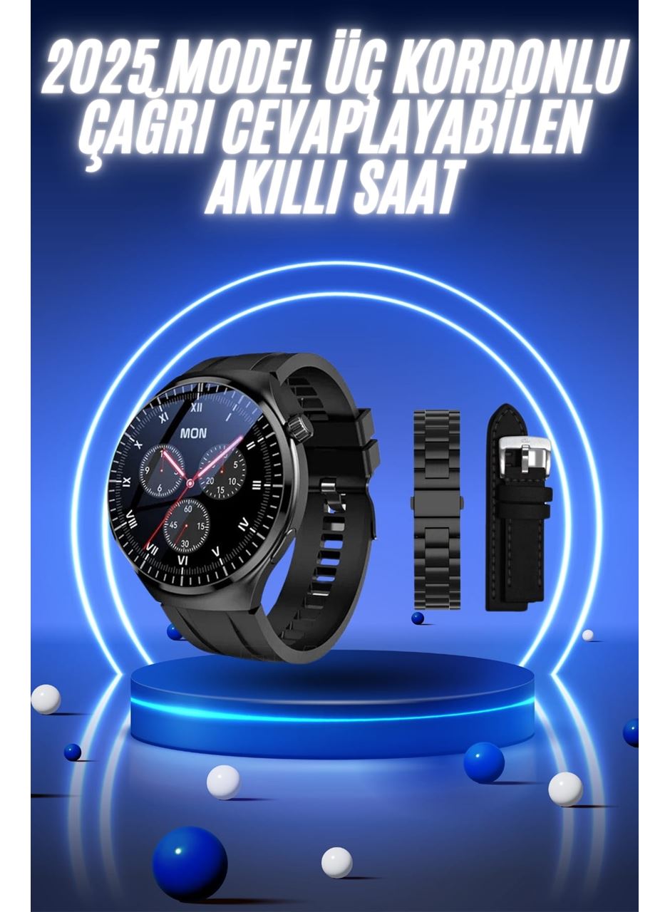 Akıllı Saat Yeni Nesil Üç Kordonlu Nabız Ölçer Çağrı Cevaplama