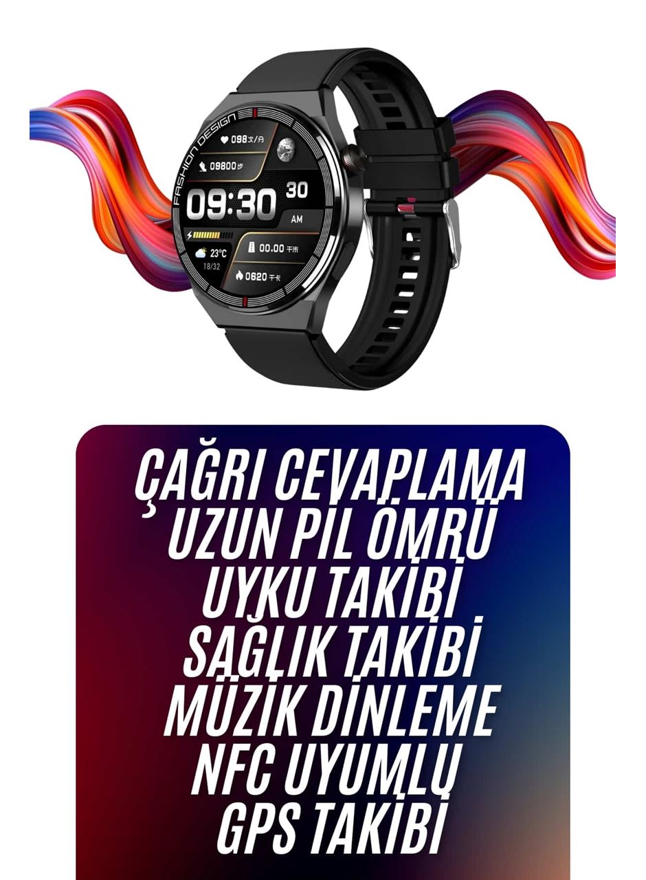 Amoled Ekran Akıllı Saat Üç Kordonlu İOS Android Uyumlu