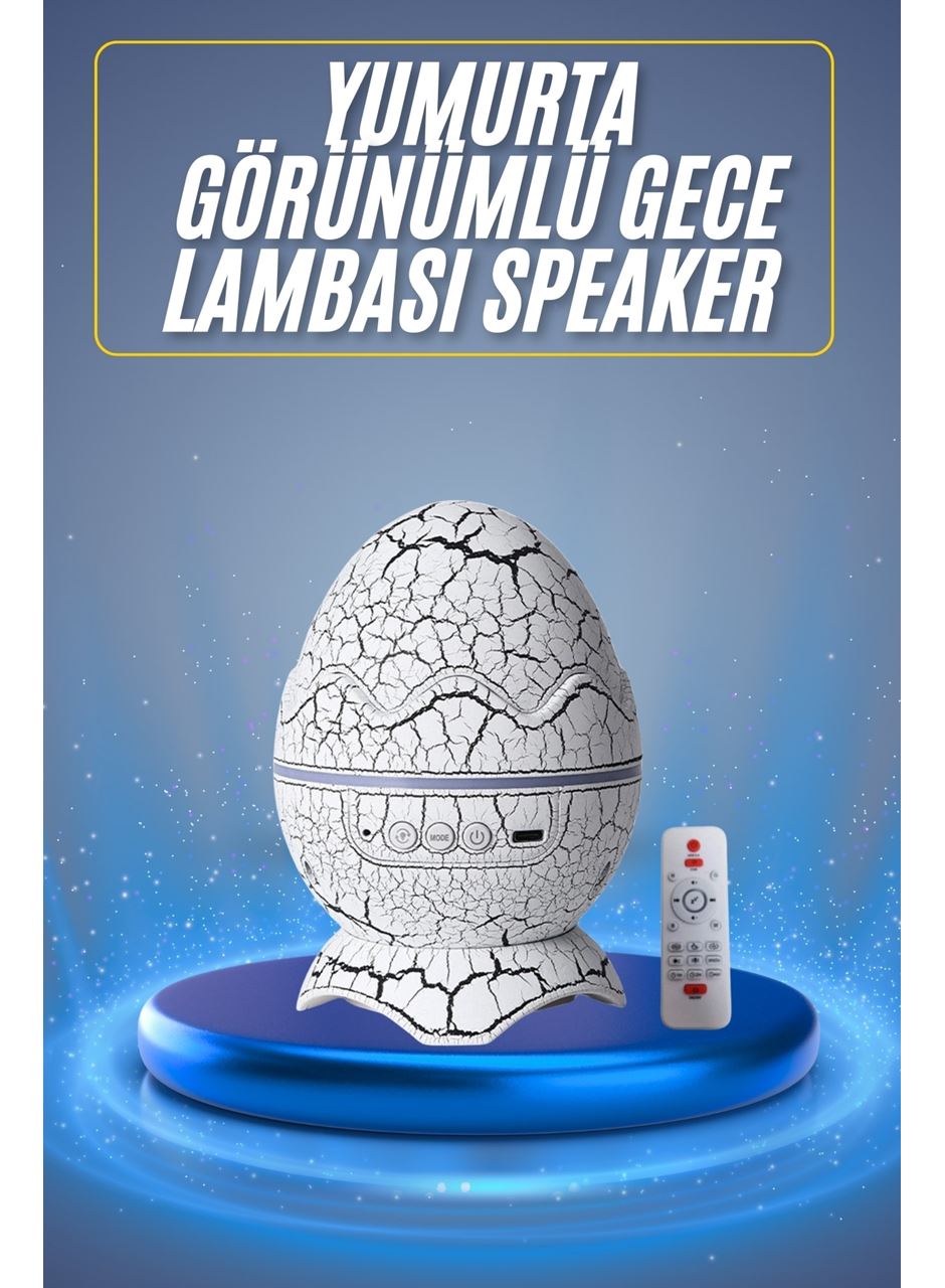 Bluetooth Hoparlör Dinozor Yumurtası Gece Masa Lambası Projektör