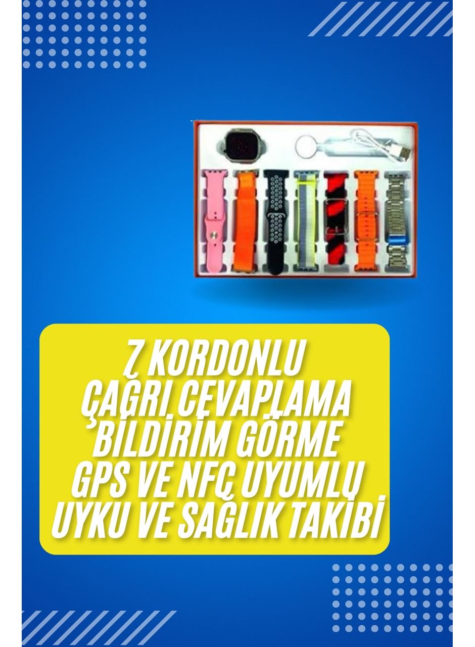 Akıllı Saat Çağrı Cevaplayabilen Unısex 7 Kordonlu Müzik Dinleme