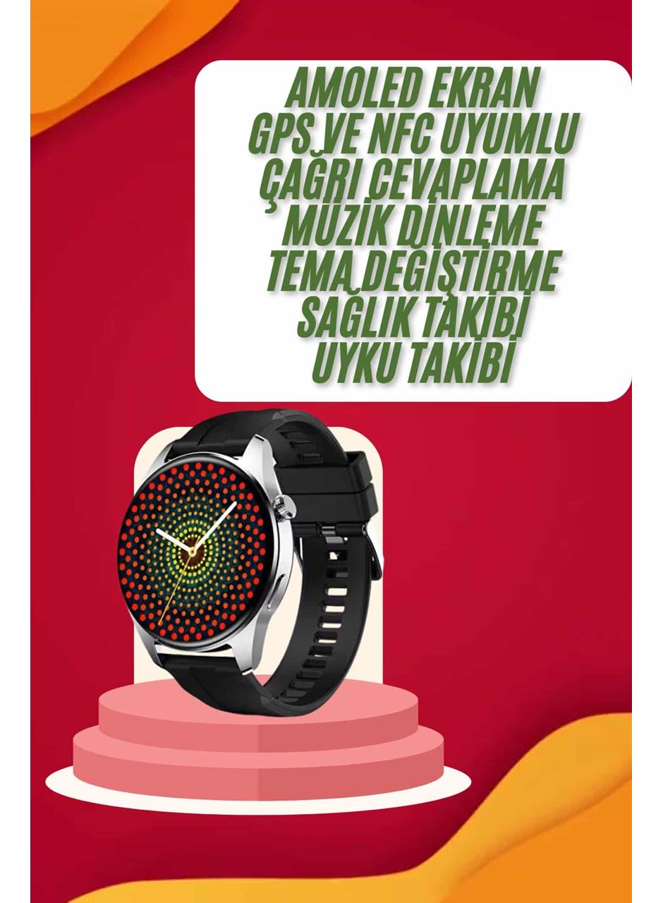 Yuvarlak Kasa 46mm Akıllı Saat Android Ve IOS Uyumlu Uyku ve Sağlık Takibi