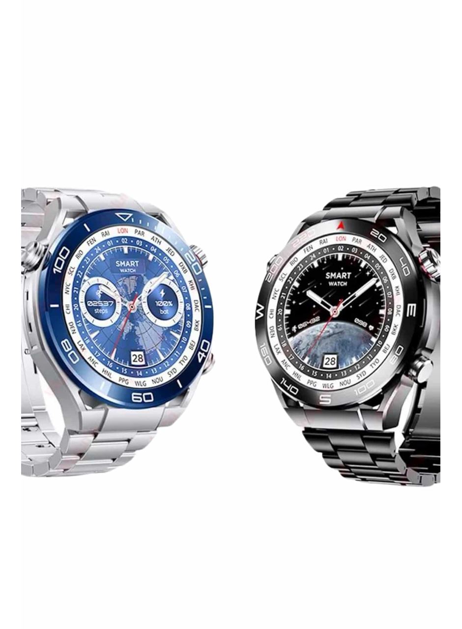 Akıllı Saat Çelik Kordonlu Amoled Ekran Android ve İOS Uyumlu Çağrı Cevaplayabilen