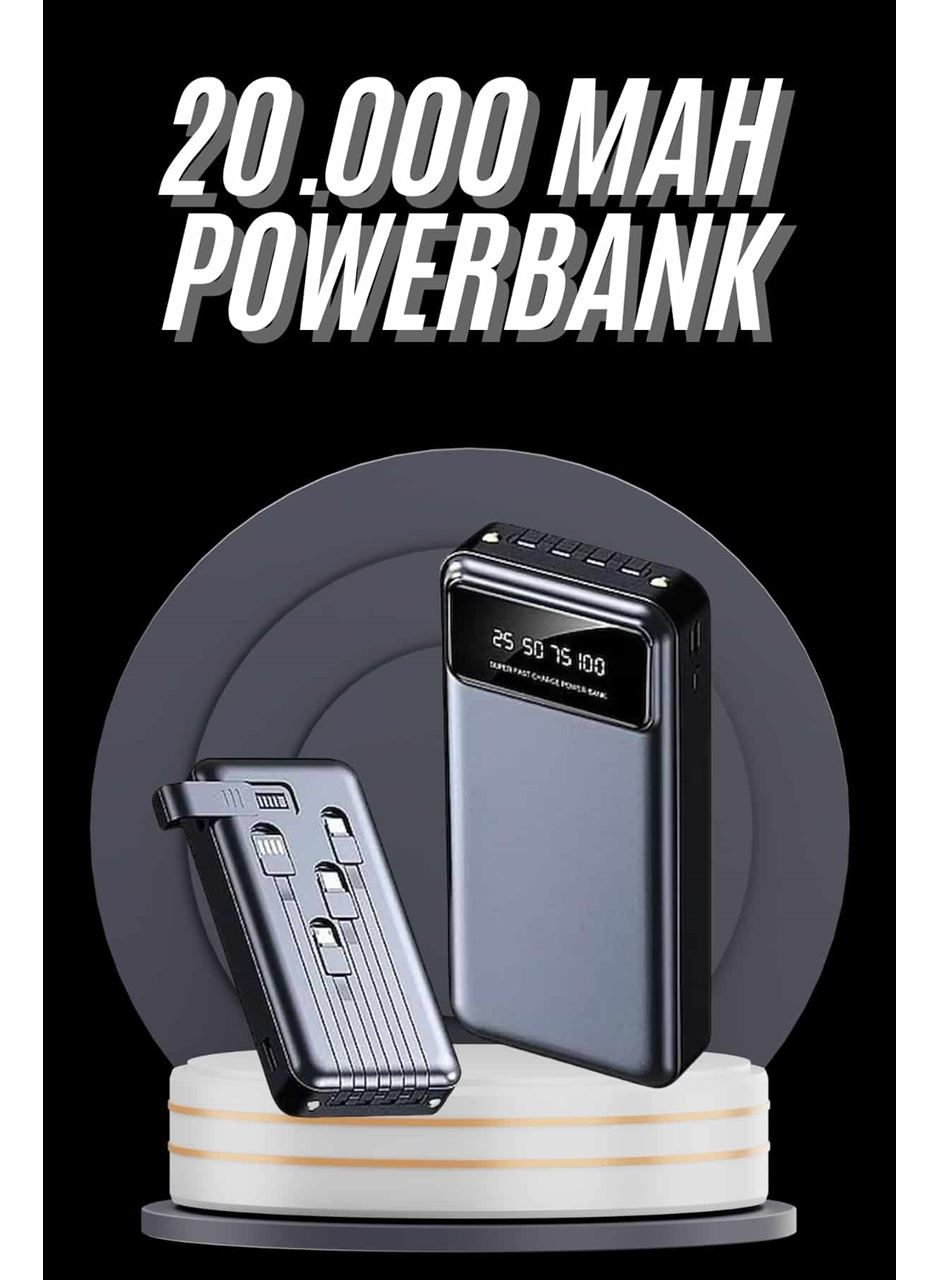 Hızlı Şarj Özellikli 20.000 Mah Dijital Göstergeli USB Girişli Android ve İOS Uyumlu Powerbank