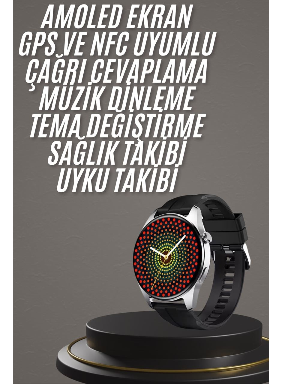 Akıllı Saat 1.5 Inç Amoled Ekran Çift Kordonlu GPS NFC Uyumlu