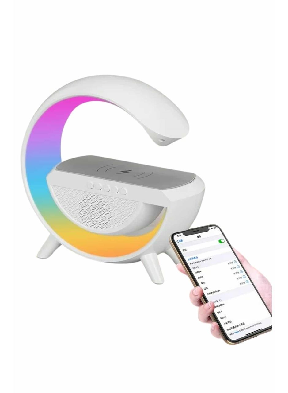 Bluetooth Hoparlör G Şekli Atmosfer Akıllı Rgb Lamba Wireless Kablosuz Şarj