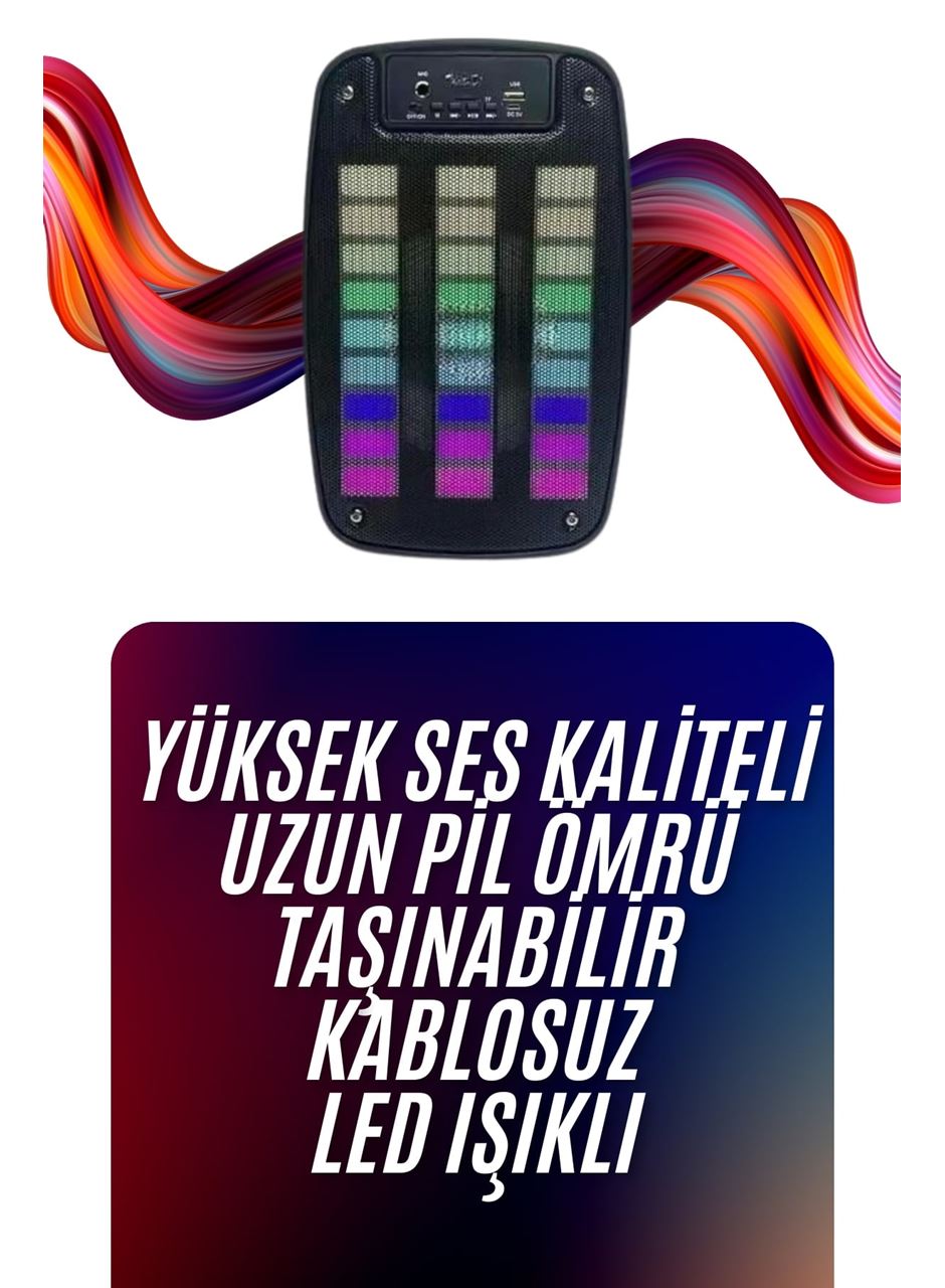 Bluetooth Hoparlör Taşınabilir Şarjlı Işıklı Büyük Boy Yüksek Ses Kaliteli