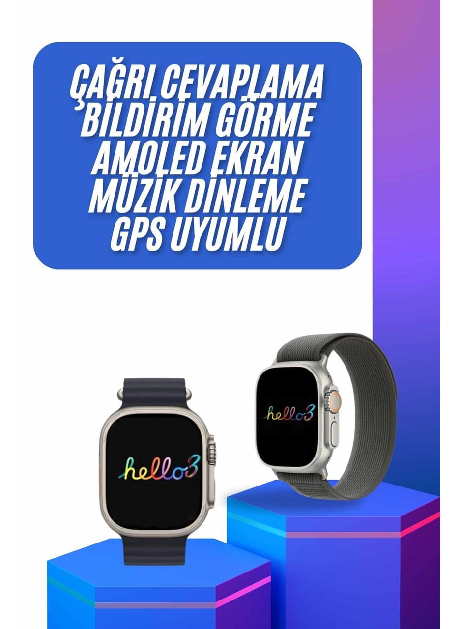Yeni Nesil 3 Kordonlu Kol Saati 49 MM Amoled Ekran Akıllı Saat