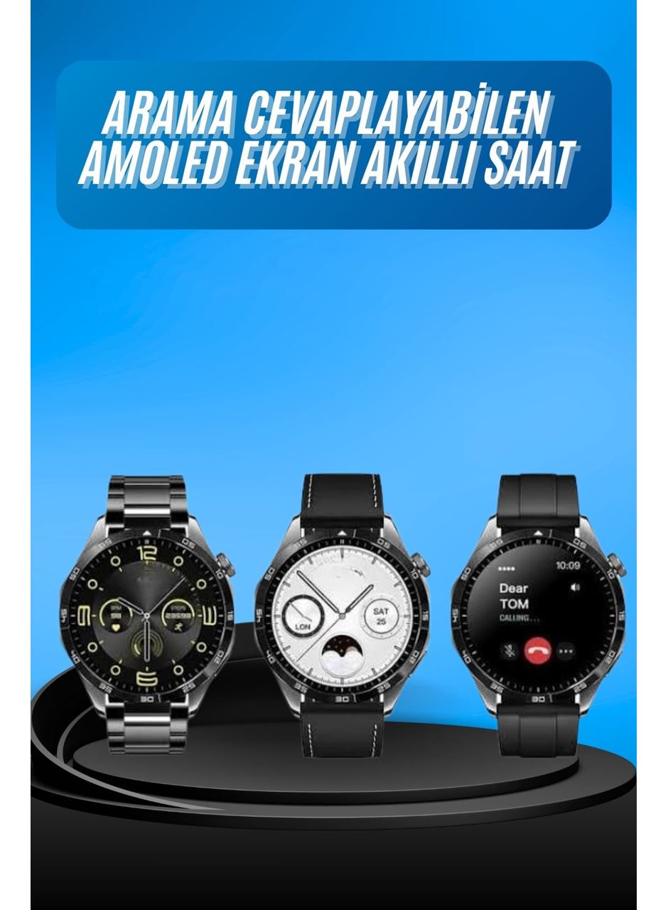 Amoled Ekran 3 Kordonlu Akıllı Saat 5.0 Bluetooth Bağlantılı Android ve İOS Uyumlu