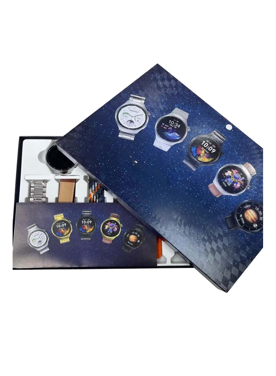 Unısex Yuvarlak Ekranlı 7 Kordonlu Akıllı Saat GPS Destekli Çoklu Kordon Seçeneği