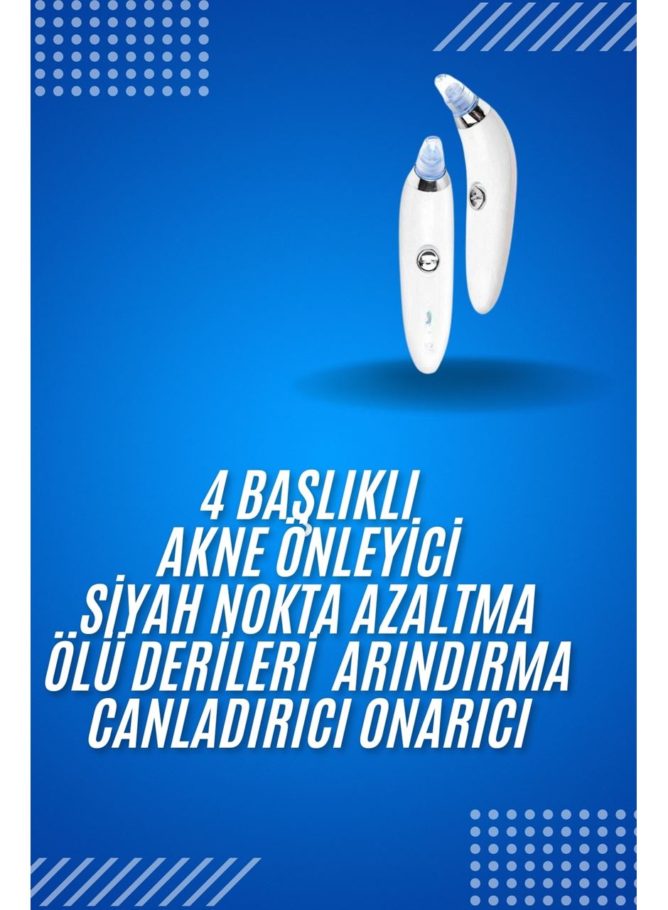 4 Başlıklı Pilli Vakumlu Siyah Nokta Temizleyici Akne Ve Sivilce Önleyici - Lisinya
