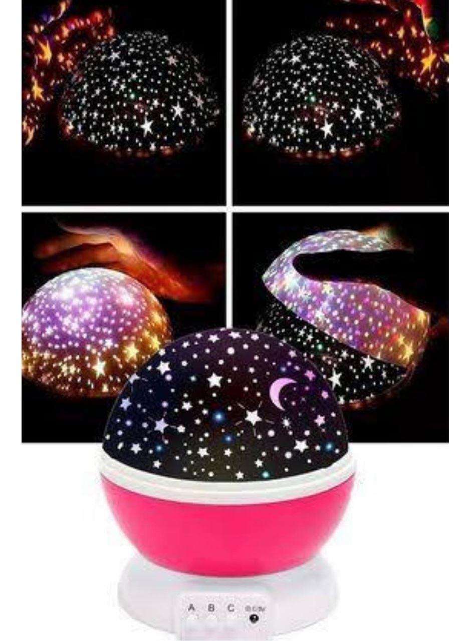 Yıldızlı Gece Lambası Mor Projeksiyon Görünümlü Masa Lambası Renk Değiştirebilen