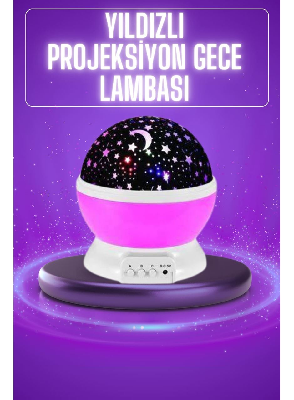 Yıldız Görünümlü Gece Lambası Renkli Masa Lambası Gökyüzü Projeksiyon
