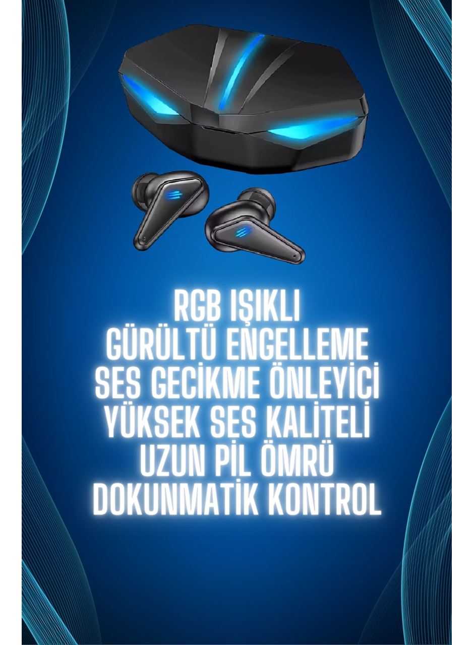 Bluetooth Kulaklık Oyuncu Kulaklığı RGB Işıklı Oyunlarda Düşük Gecikme