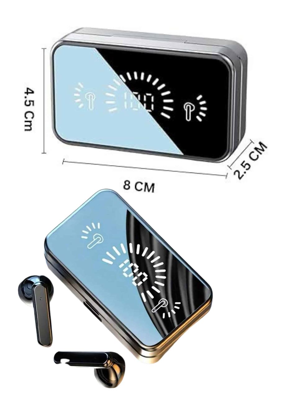 Yeni Nesil Kablosuz Kulaklık Aynalı Powerbank Özellikli Bluetooth Bağlantılı Dijital Göstergeli