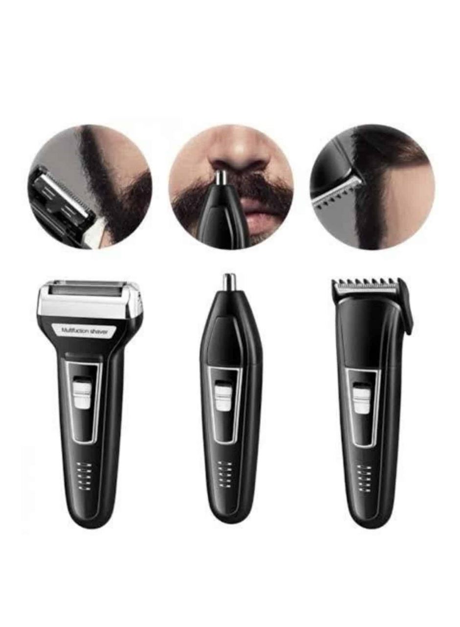 Tıraş Makinesi 3 Başlıklı T Başlıklı Hassas Ciltlere Özel Saç Sakal Vücut Kulak ve Burun