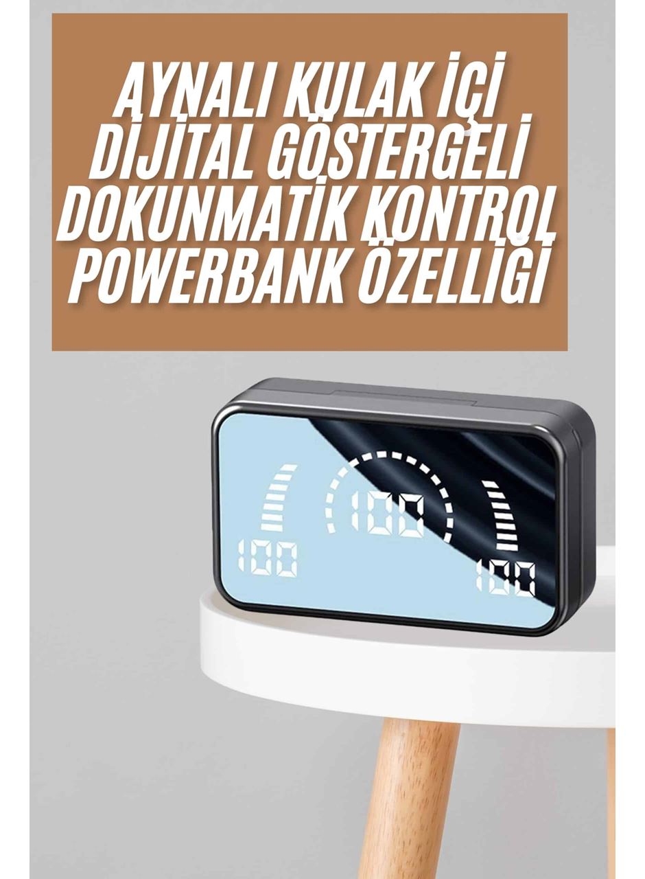 Powerbankli Bluetooth Kulaklık Yüksek Ses Aynalı Çift Dijital Gösterge Ekranı