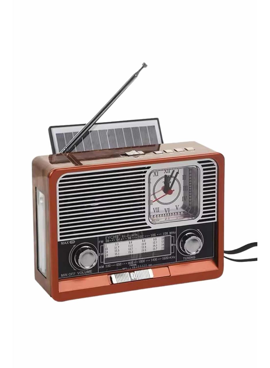 Saatli Fenerli Bluetooth Nostaljik Radyo AUX SD USB Girişli Bluetooth Hoparlör