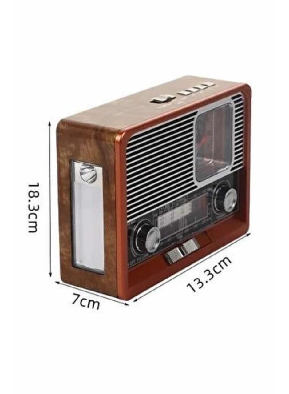 Vintage Nostaljik Radyo AUX USB SD Kart Girişli Şarjlı Bluetooth Bağlantılı