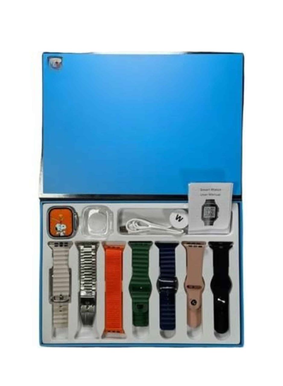 Akıllı Saat 7 Kordon Hediyeli Takvim Alarm Nabız Ölçer Bildirim Görme Sesli Görüşme