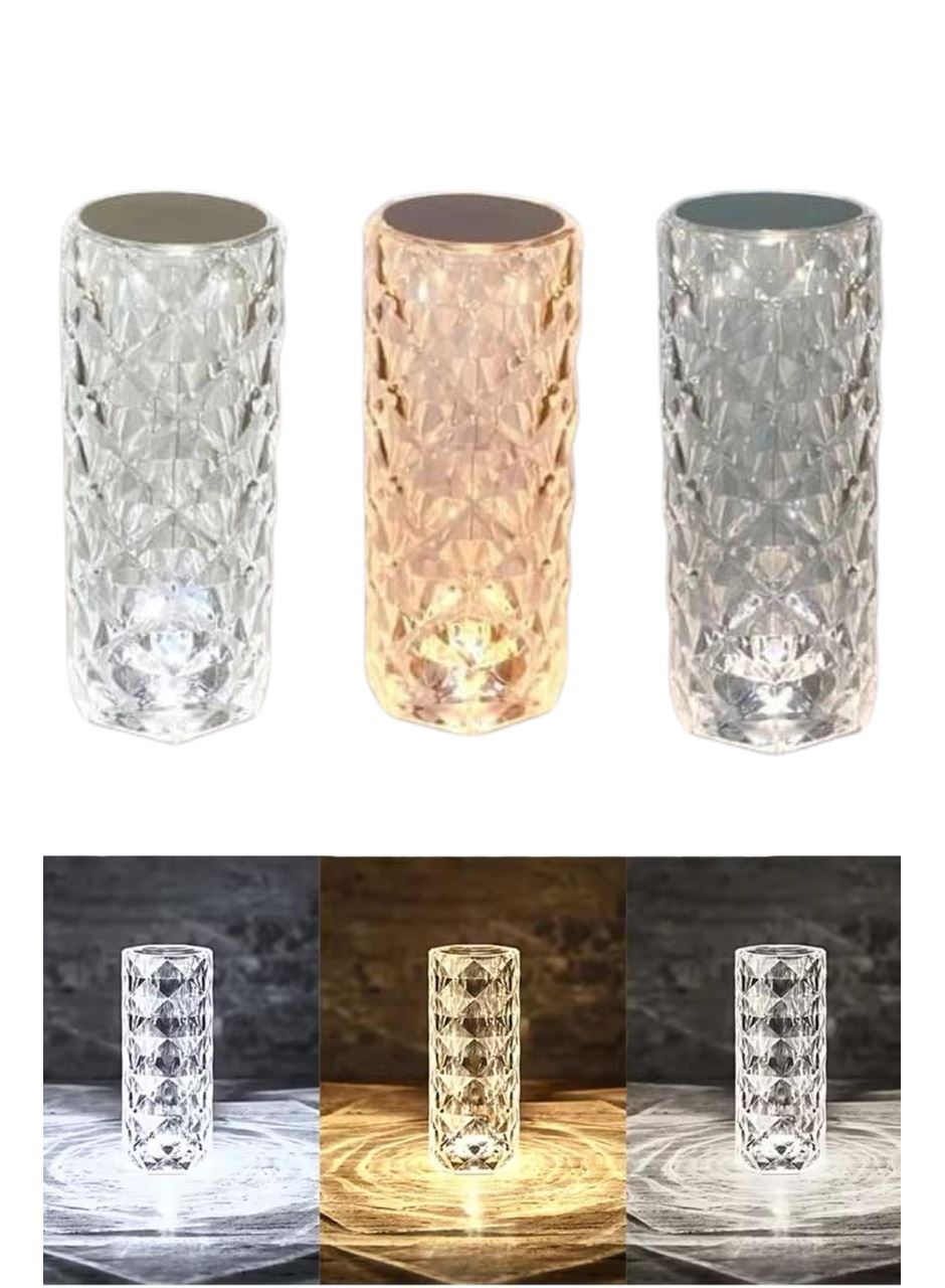 Masa ve Gece Lambası Şık ve Dayanıklı Sensörlü Şarjlı Kristal Lamba