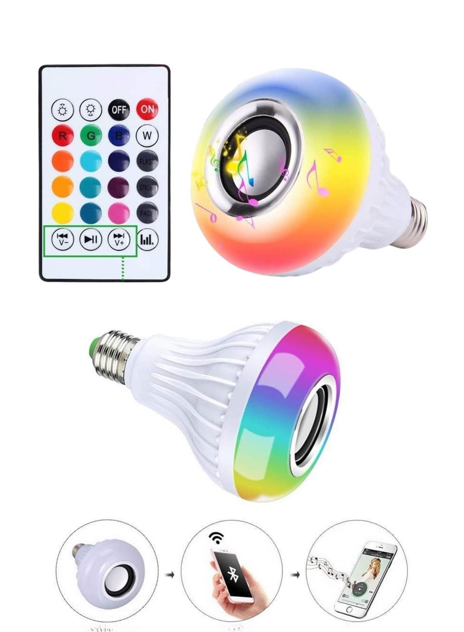 Kumandalı RGB Led Işık Bluetooth Hoparlör Ses Lambası Renkli Ampul