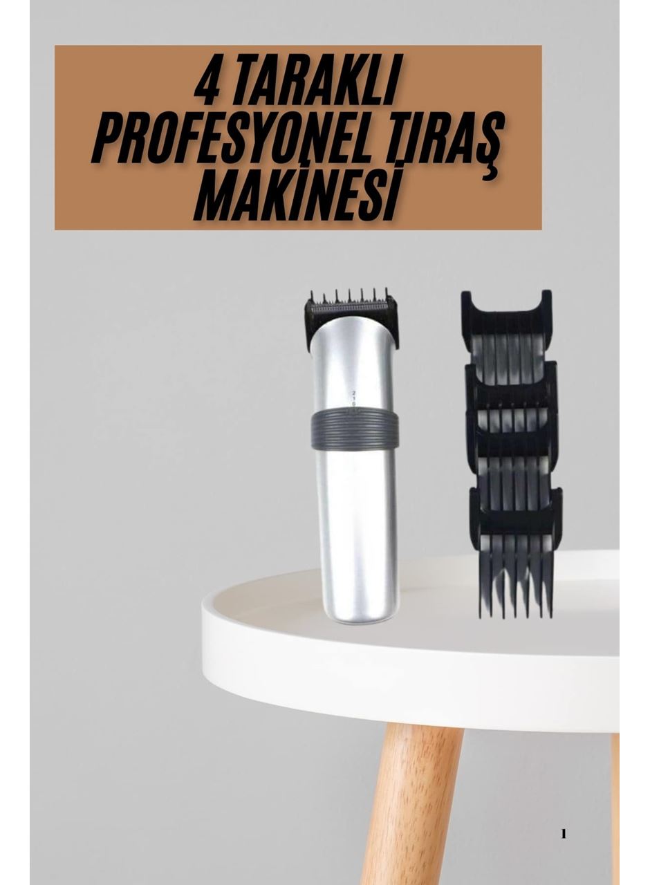 Yeni Nesil Profesyonel Şarjlı Saç Sakal Tıraş Makinesi Ayarlanabilir 4 Taraklı