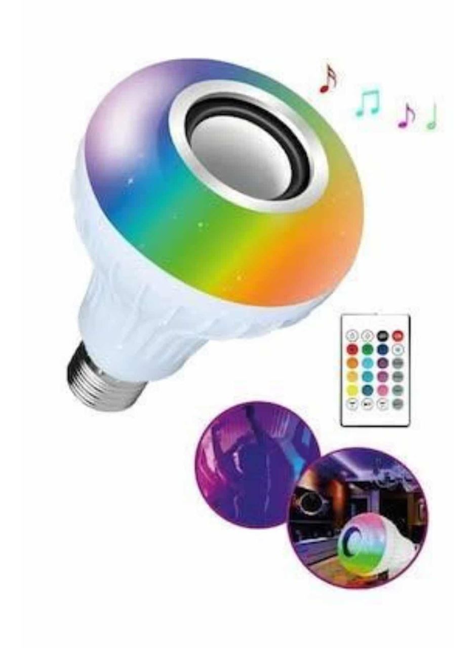 Bluetooth Hoparlör Akıllı Rgb Led Işık Renk Değiştirme Ses Bombası Ampül Görünümlü