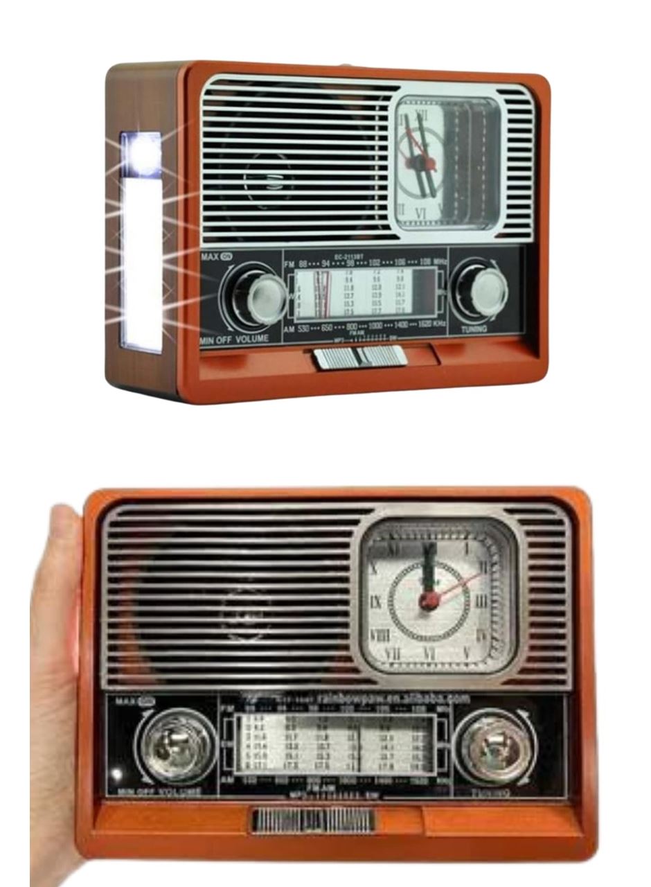 Nostaljik Vintage Radyo Taşınabilir Bluetooth Bağlantılı Hoparlör Radyo