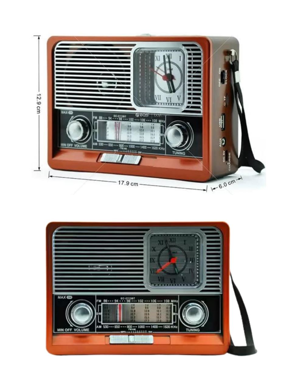 Nostaljik Vintage Radyo Taşınabilir Bluetooth Bağlantılı Hoparlör Radyo