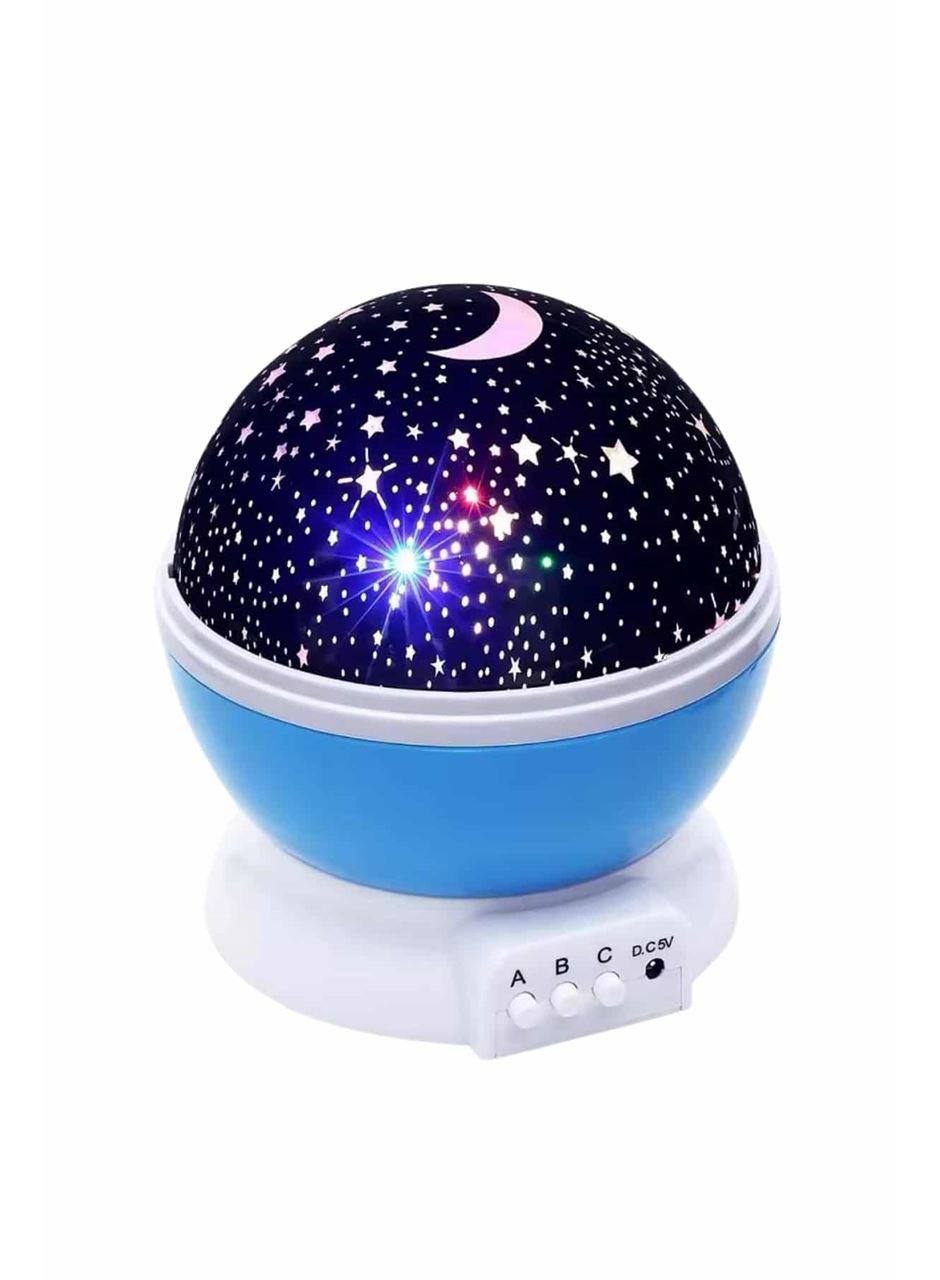 Renkli Yıldızlı Gökyüzü Projeksiyon Gece Lambası Pilli ve USB Kablolu