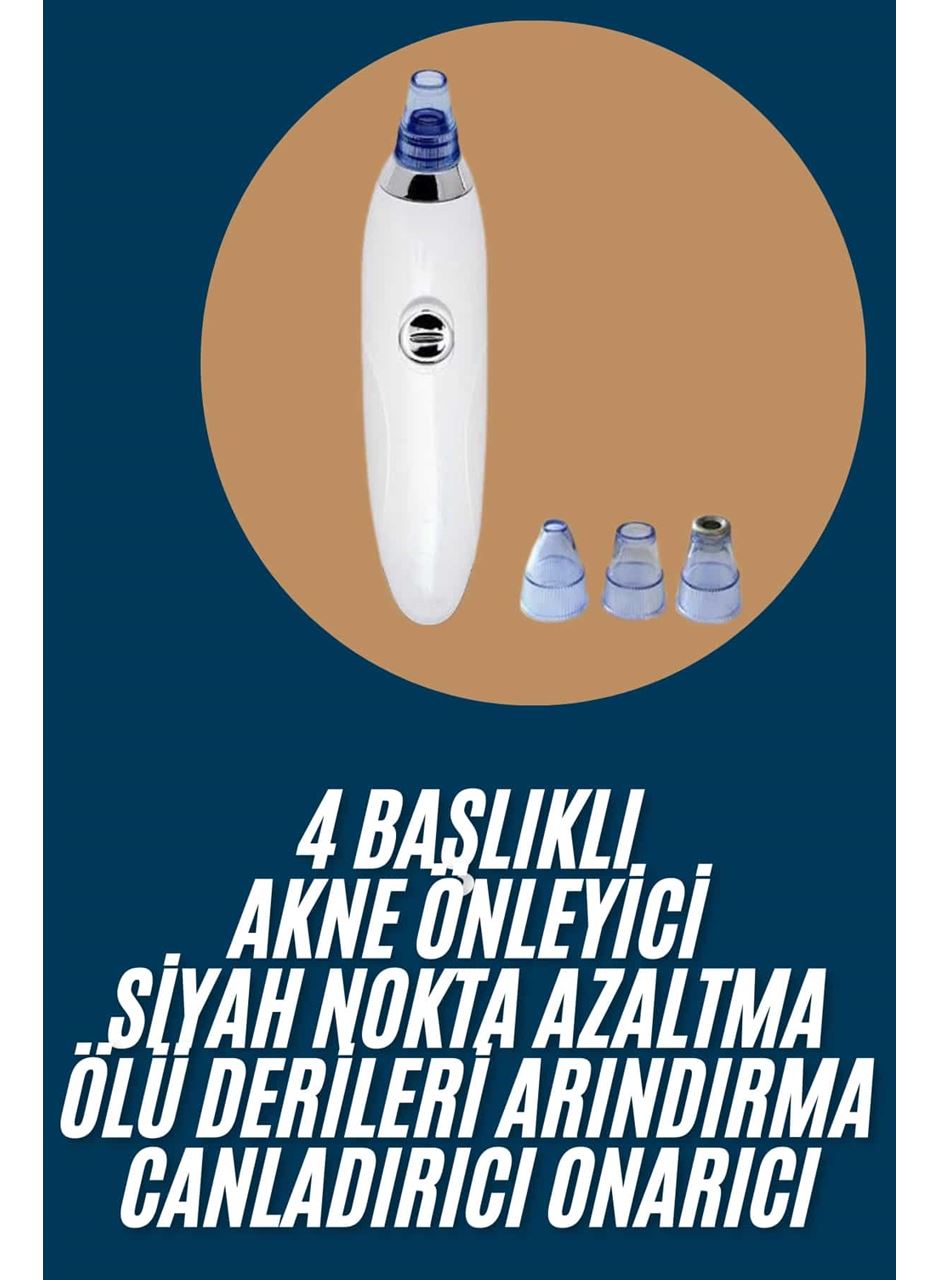 Yeni Nesil Vakumlu Pilli Siyah Nokta ve Yüz Temizleme Cihazı 4 Başlıklı - Lisinya