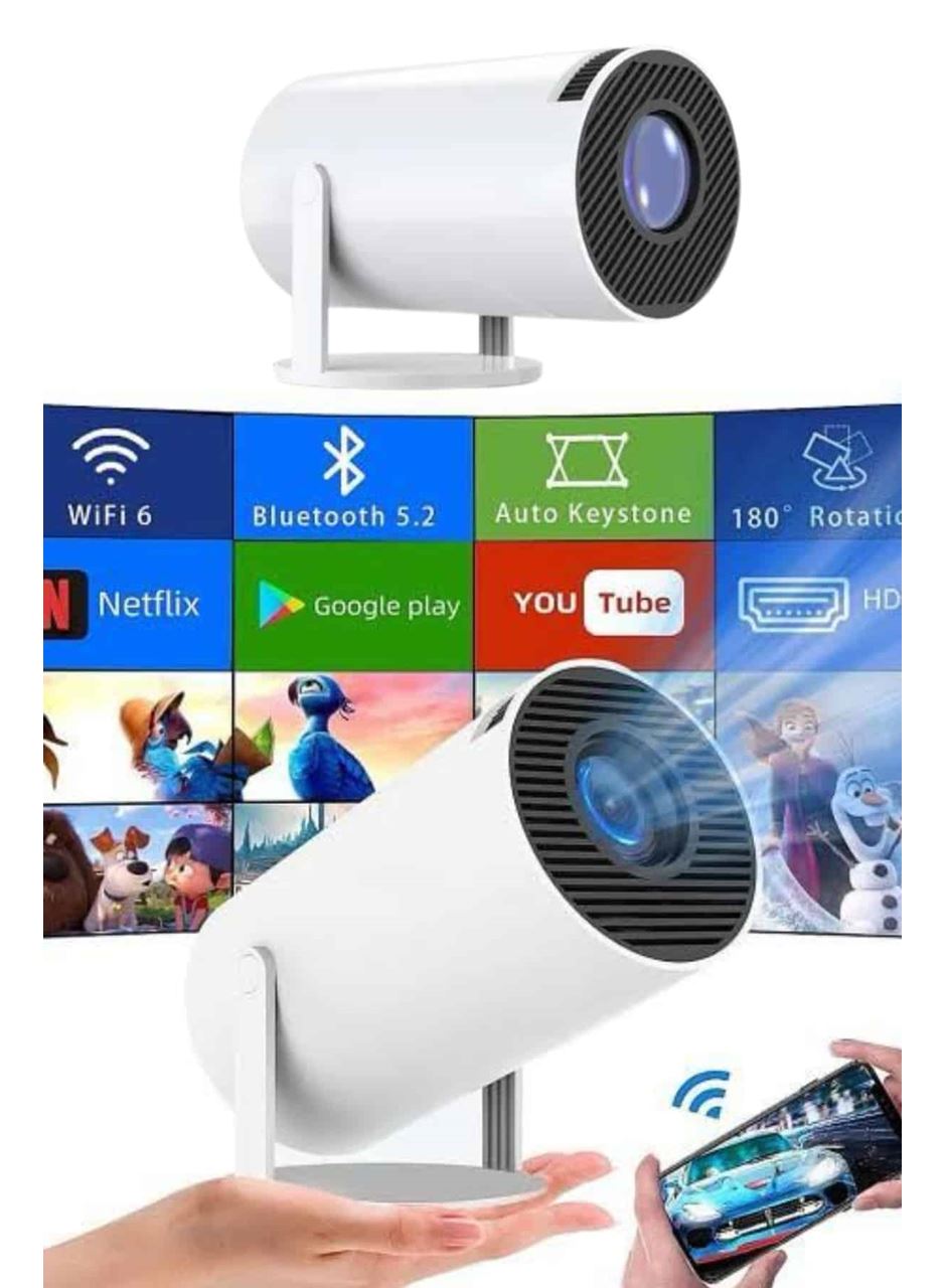 Sinema Projektörü Android HDMI USB WİFİ Ses Çıkışlı Ayaklı Projeksiyon Taşınabilir