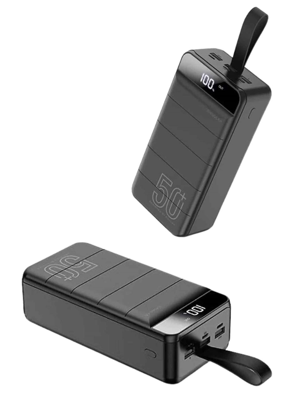 Taşınabilir Powerbank 50.000 mAh 4 Girişli Hızlı Şarj Led Göstergeli Fenerli Şarj