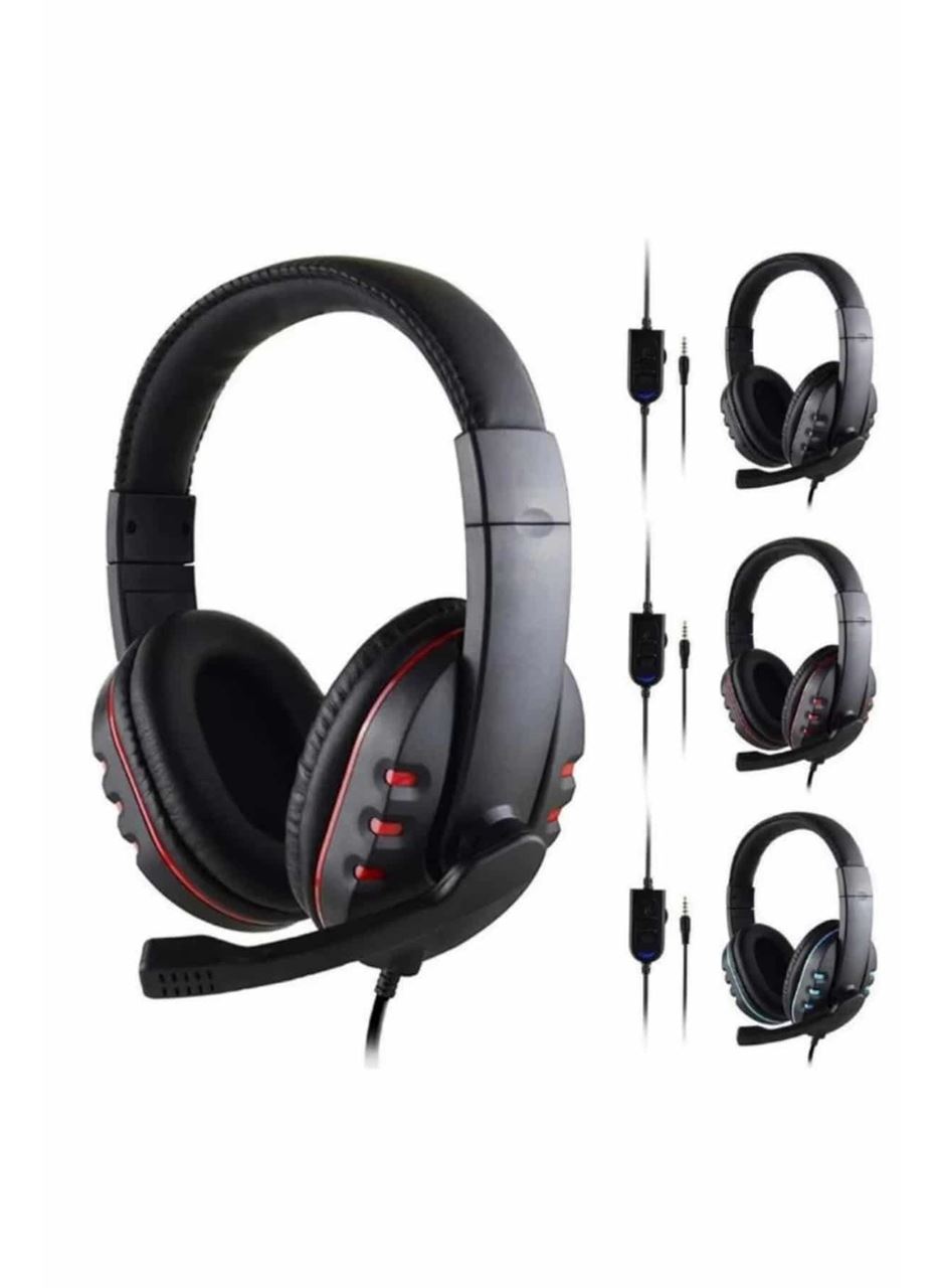 Oyuncu Kulaklığı Kulak Üstü Kablolu Stereo Mikrofonlu Yumuşak Kulak Yastığı