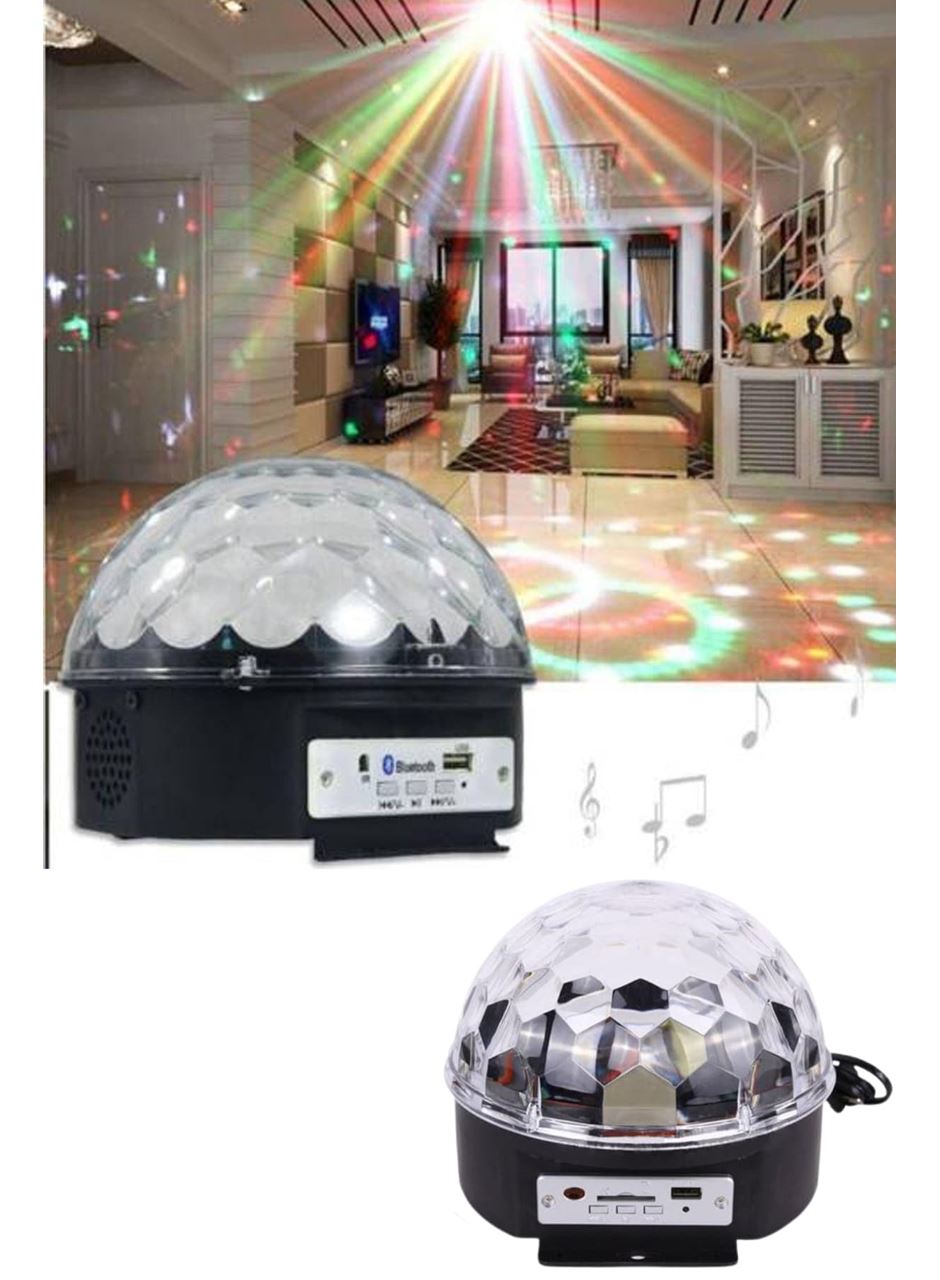 Küre Disko Topu Müzik Çalar Renkli Lazer Işıklı Bluetooth Disko Parti Işığı Kumandalı
