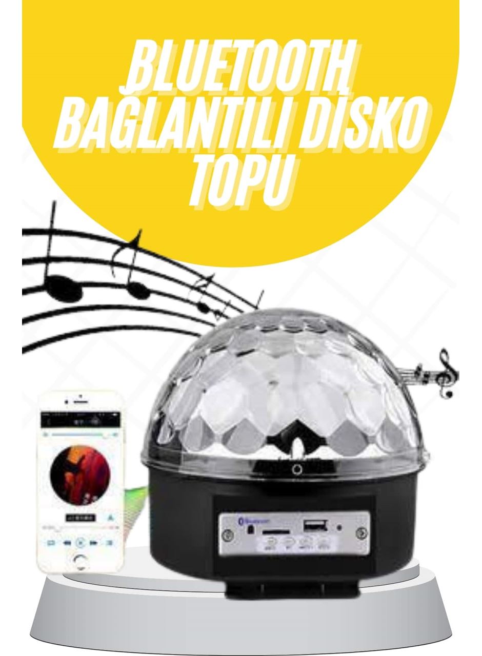 Disko Topu Renkli Işıklı Lazer Parti Bluetooth Bağlantılı Led Küre