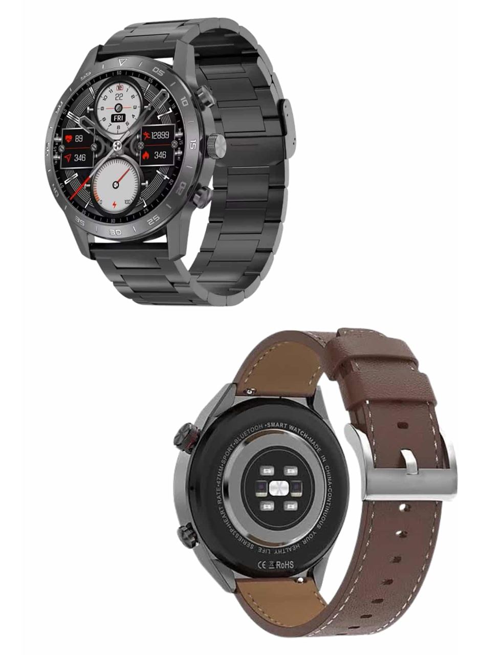 Erkeklere Özel Akıllı Saat Çelik Kordon Bluetooth Bağlantılı İOS ve Android Uyumlu