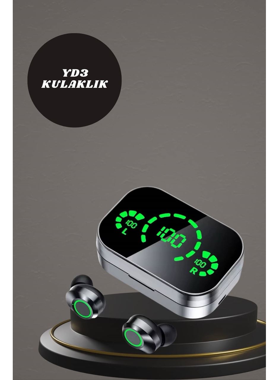 7 Kordonlu Akıllı Saat Ve Aynalı Bluetooth Kulaklık Powerbank Dijital Göstergeli