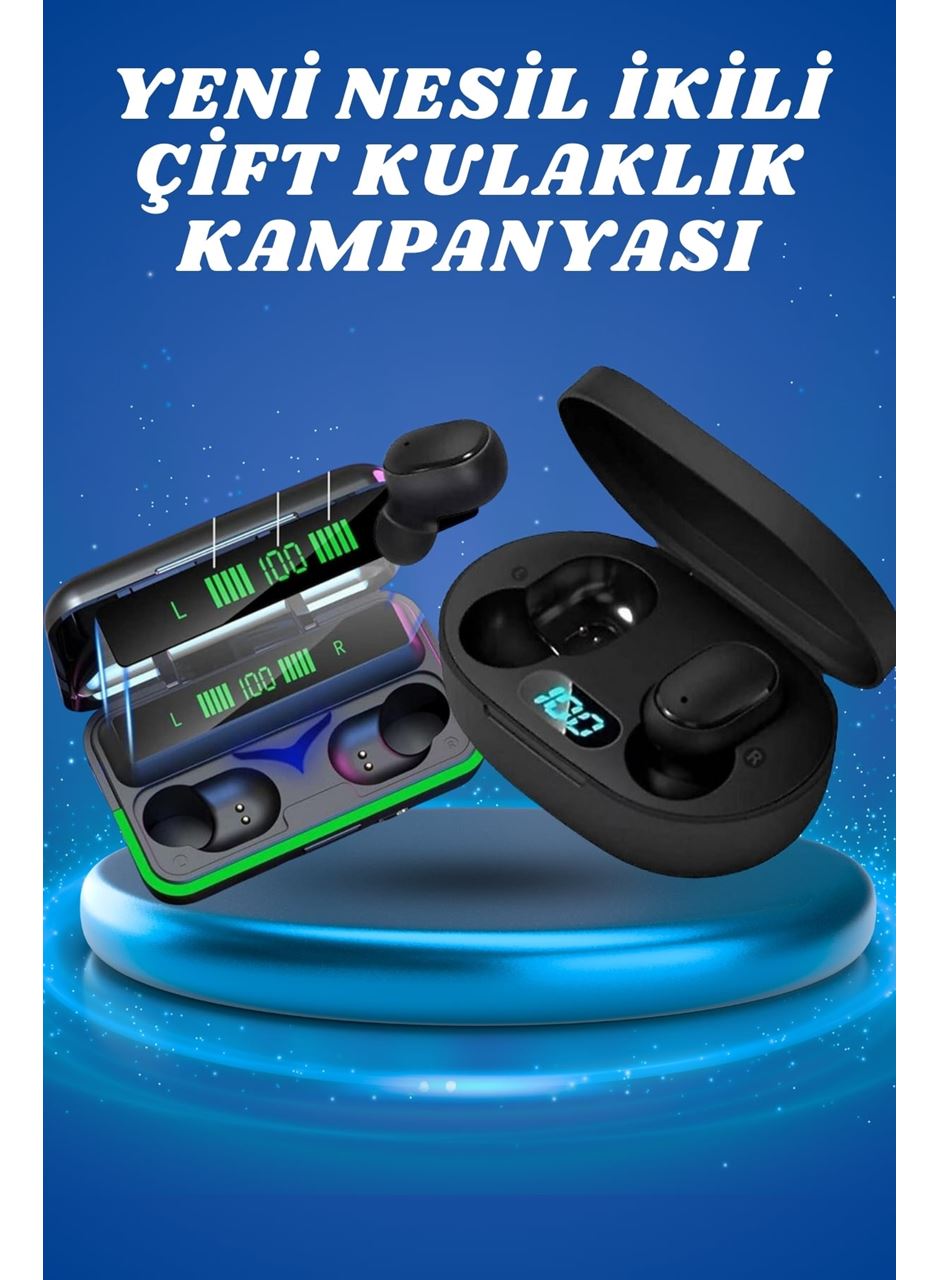 İkili Bluetooth Kulaklık Dijital Göstergeli Uzun Pil Ömrü Yüksek Ses Kaliteli