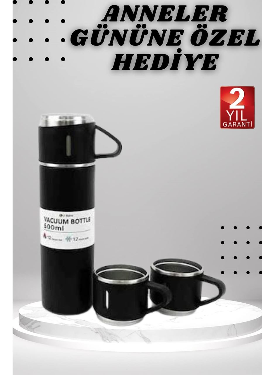 3 Bardaklı Termos Seti Anneler Gününe Özel Hediye Taşınabilir Sızdırmaz Isı Koruyucu