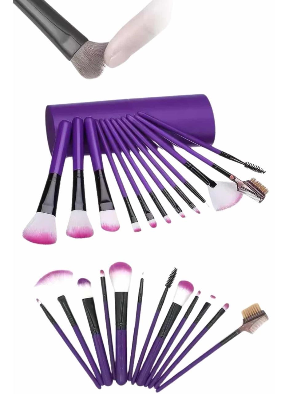 12 Parça Yumuşak Uçlu Makyaj Fırça Set-Göz ve Yüz Makyajı İçin Fırça Seti Profesyonel Makyaj Seti