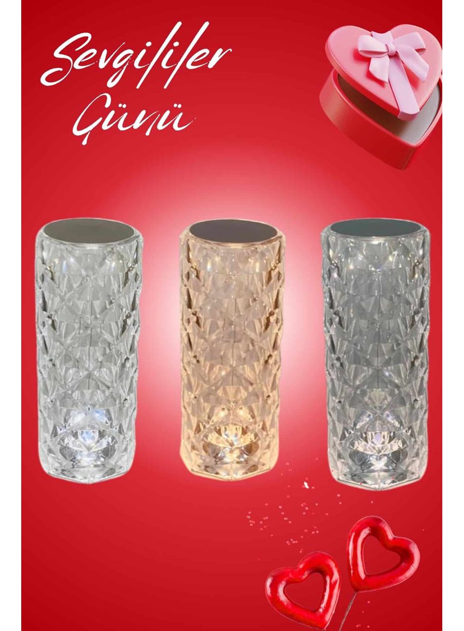 Sevgililer Günü İçin Hediye Kristal Lamba Sevgiliye Hediye USB Şarjlı Gece Lambası