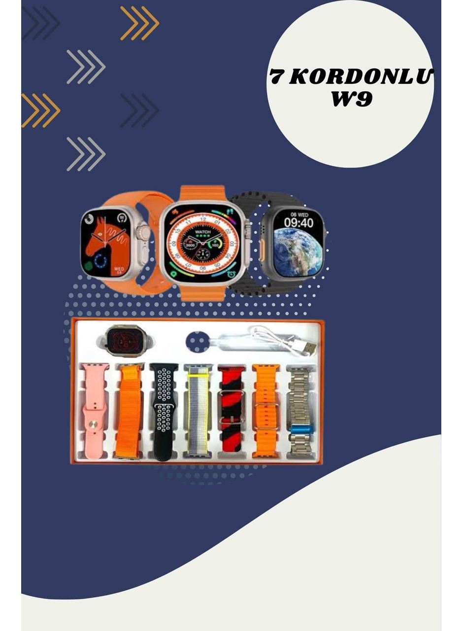 Kulak Üstü P9 Kablosuz Bluetooth Kulaklık ve 7 Kordonlu Akıllı Saat